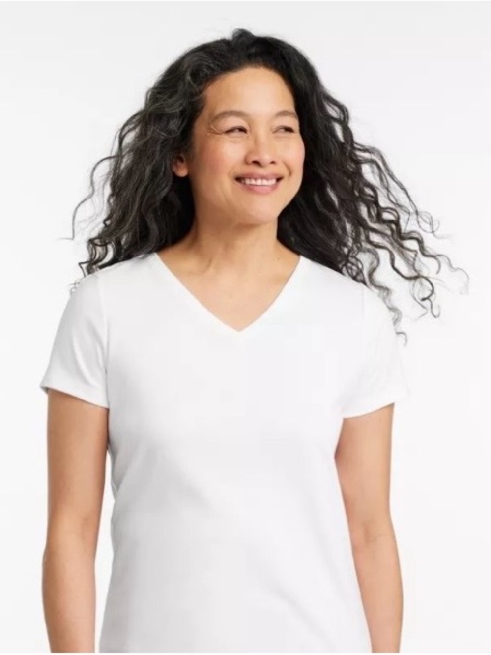 LLBean Classic Women's V-Neck Tee in White